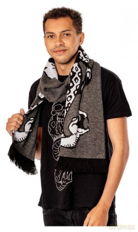 Harry Potter Scarf Dark Arts Spell Long Length Grey