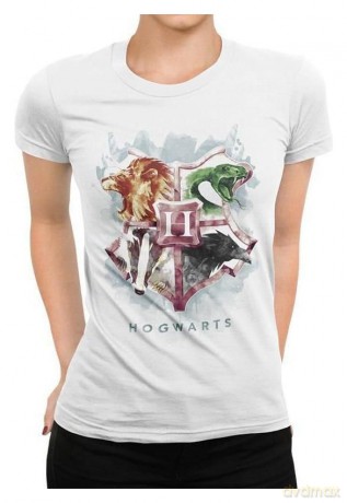Harry Potter T-Shirt Water Colour Crest Size L