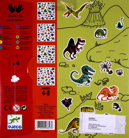 Zestaw naklejek 160 cz. - Dinozaury