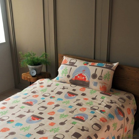 Howlâs Moving Castle Natsu Duvet Set Cook with Calcifer