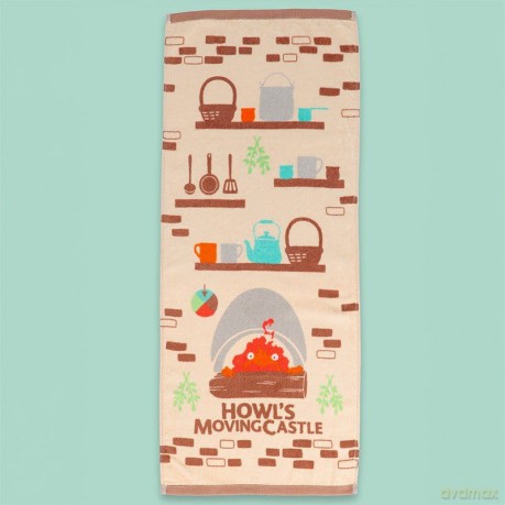 Howlâs Moving Castle Natsu Towel Cook with Calcifer 34 x 80 cm