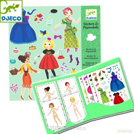 Zestaw naklejek i papierowych lalek - Moda