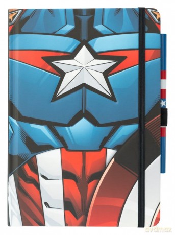 Marvel Captain America Premium Notebook with Pen Uniform A5