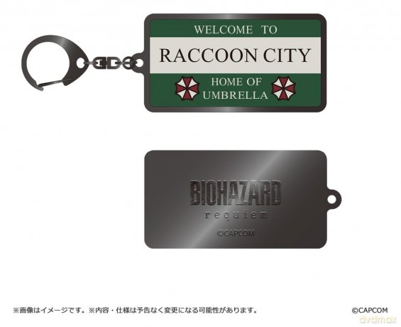 Resident Evil Requiem Metal-Keychain Raccoon City Welcome Sign