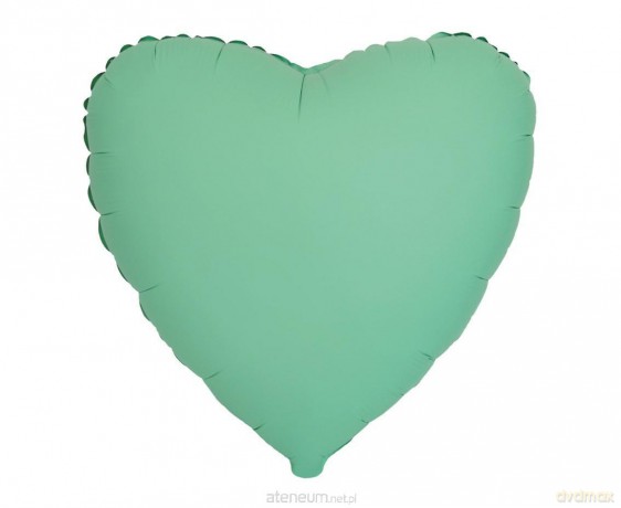 Balon foliowy Serce matowy miętowy 45cm