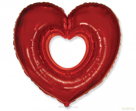 Balon foliowy Serce otwarte czerwone 60cm
