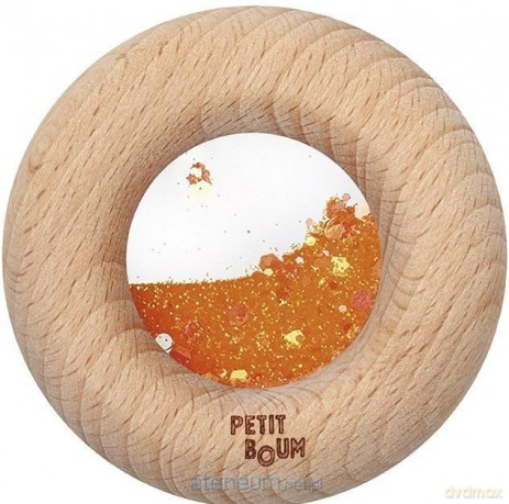 Drewniana zabawka sensoryczna Donut Calm pomarańcz