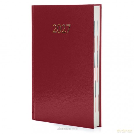 Kalendarz 2027 A5 Ekonomiczny Dzienny Bordo [KALENDARZ]