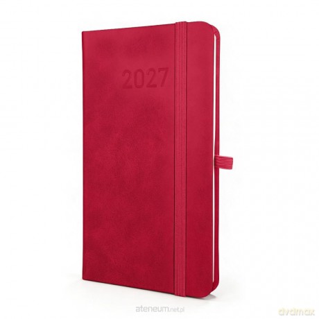 Kalendarz 2027 B6 Slim Tygodniowy Bordowy [KALENDARZ]