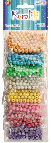 Koraliki plastikowe 6mm 8 kolorów x 6g