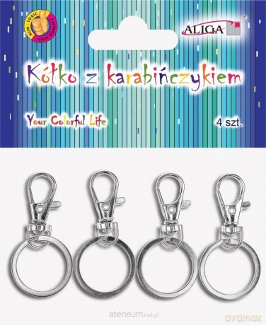 Kółka z karabińczykiem 4szt