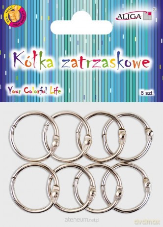 Kółka zatrzaskowe metalowe 2,5cm 8szt