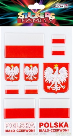 Naklejki wypukłe w barwach narodowych 14x21cm