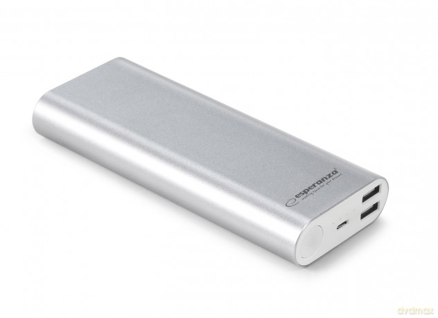 Esperanza Power Bank 10000mah Proton Srebrny