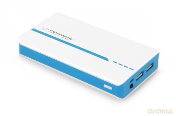 Esperanza Power Bank 11000mah Atom Led Light Biało/Niebieski