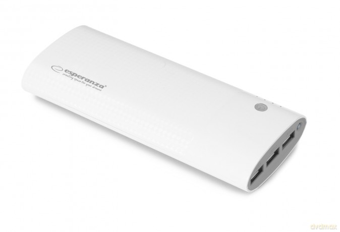 Esperanza Power Bank 13800mah Uranium Led Light Biało/Szary