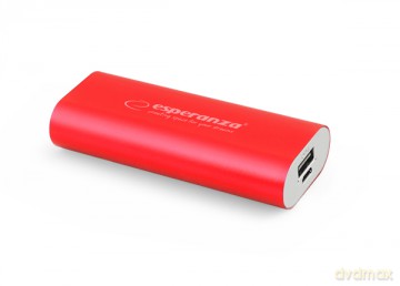 Esperanza Power Bank 4400mah Hadron Czerwony