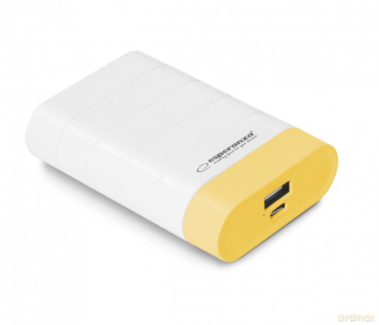 Esperanza Power Bank 4800mah Graviton Biało/Żółty
