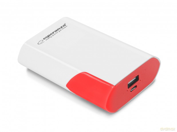 Esperanza Power Bank 6000mah Boson Biało/Czerwony