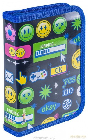 Piórnik z wyposaż. Emojis granatowy