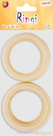 Ringi drewniane 6cm 4szt