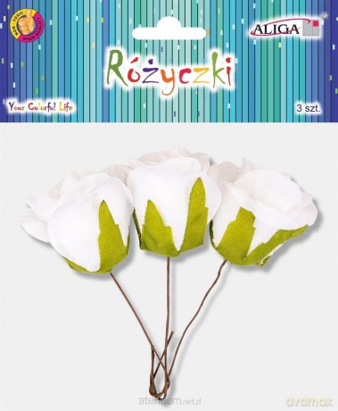 Różyczki na drucikach 15 cm 3szt