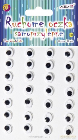 Ruchome oczka samoprzylepne 10mm 28szt