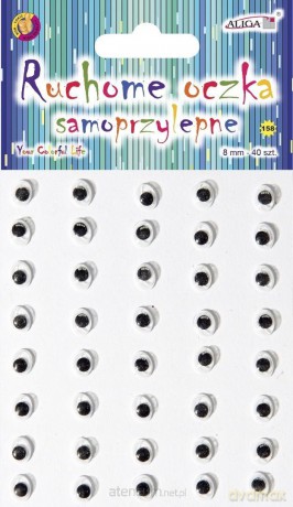 Ruchome oczka samoprzylepne 8mm 40szt