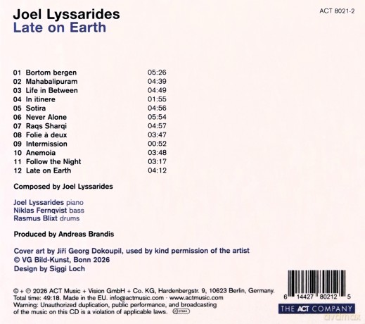 Joel Lyssarides: Late On Earth [CD]