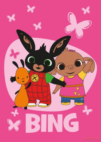 Koc polarowy Bunny Bing Butterflies 100x150