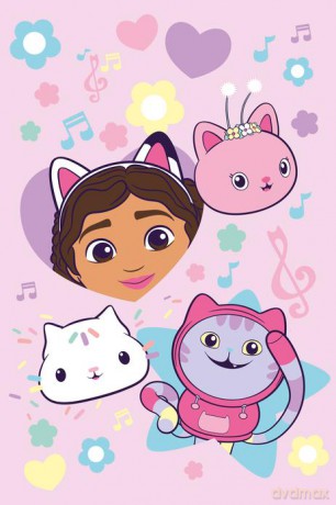 Koc polarowy Gabby´s Dollhouse Music 100x150