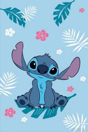 Koc polarowy Lilo and Stitch Blue 100x150