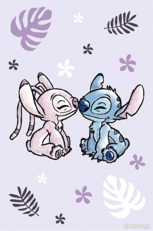 Koc polarowy Lilo and Stitch Purple 100x150