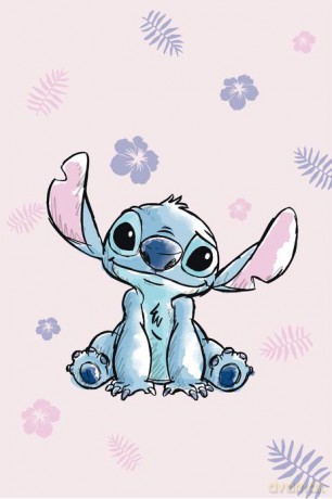 Microflannel koc Lilo and Stitch Pink 100x150