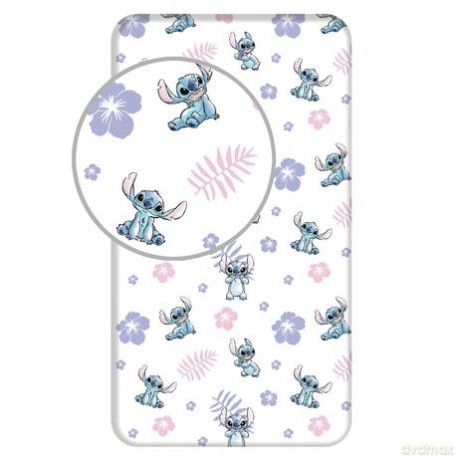 Prześcieradło bawełniane Lilo i Stitch Stich z gumką Disney 90x200 Sticz
