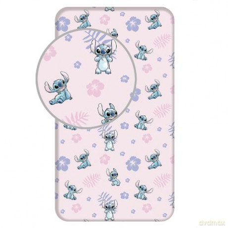 Prześcieradło Lilo and Stitch Pink 90x200