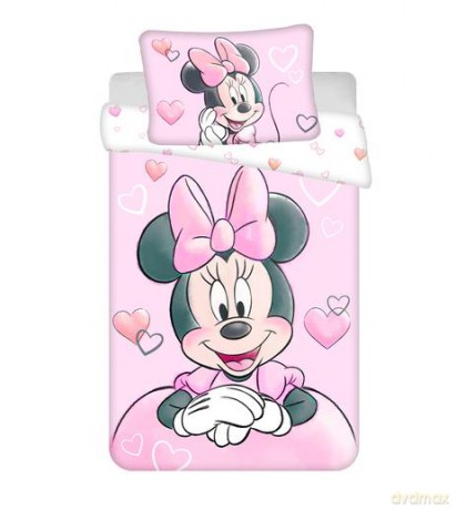 Zestaw pościeli baby Minnie Powder pink 100x135+40x60