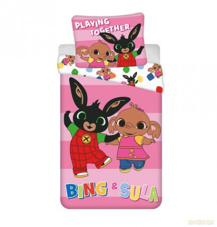 Zestaw pościeli Bunny Bing Playing together 140x200+70x90
