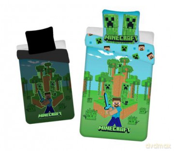 Zestaw pościeli Minecraft Jungle Fight glowing effect