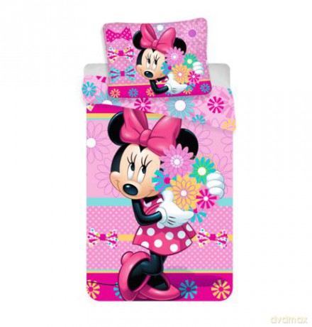 Zestaw pościeli Minnie Bows and flowers 50x70