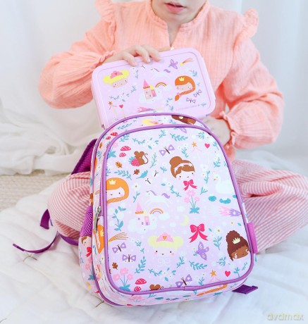 A little lovely company - Bento lunch box: Princesses - Purple - 22 x 7 x 14.5 cm