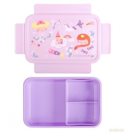 A little lovely company - Bento lunch box: Princesses - Purple - 22 x 7 x 14.5 cm