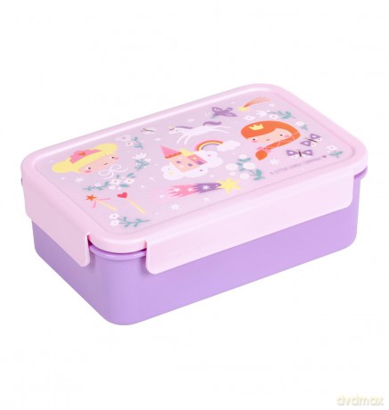A little lovely company - Bento lunch box: Princesses - Purple - 22 x 7 x 14.5 cm