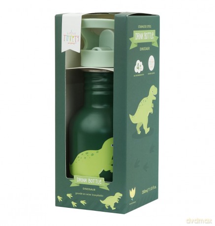 A little lovely company - Little stainless steel drink bottle - Dinosaur - 7 x 17 x 7 cm
