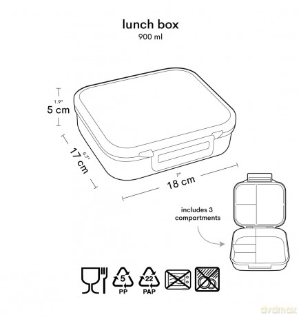 A little lovely company - Lunch box - Dinosaur - 900 ml
