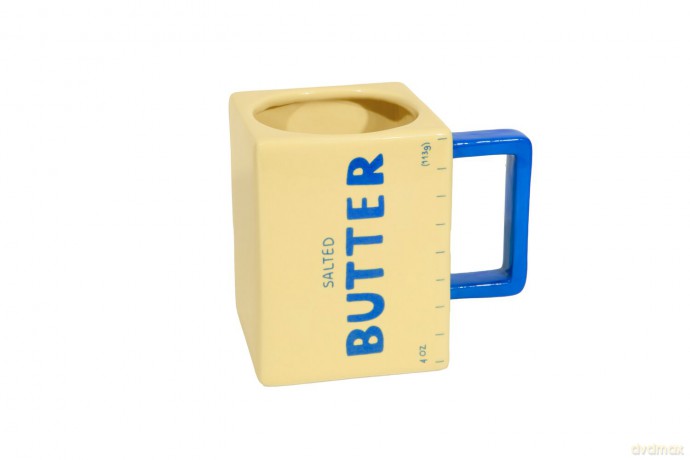 Doiy - Mug - Butter - Bright Yellow with a Blue Handle