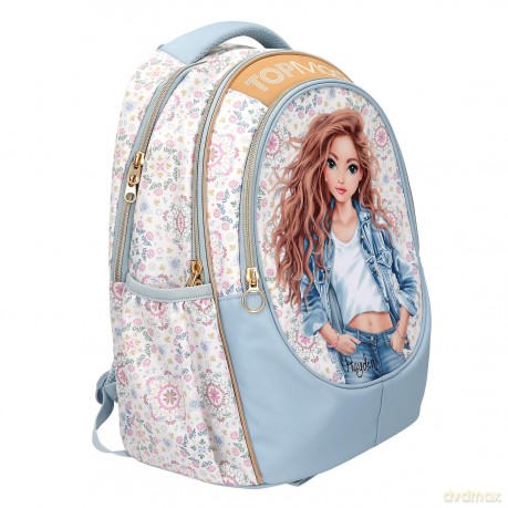 Topmodel - School Backpack FESTIVAL FUN - Cream, Gold, Light Blue