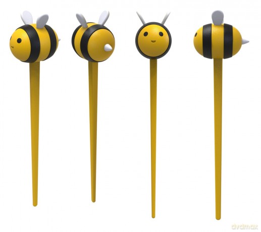 Winkee - Chopsticks - Bee Food Pick Set - Vibrant Yellow and Black - Approximately 3 inches