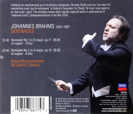 Riccardo Chailly: Brahms Serenades [CD]