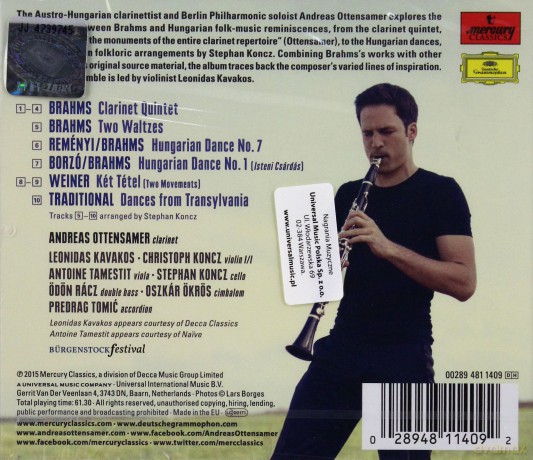 Andreas Ottensamer: Brahms The Hungarian Connection [CD]